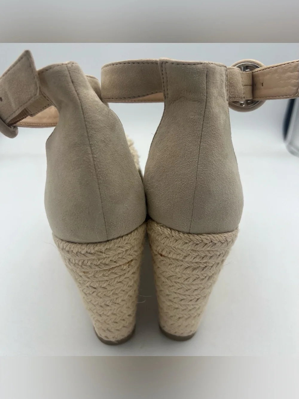 Pelle Moda Espadrille Suede Platform Wedge Sandals Woven Straps  Size 8.5M NEW